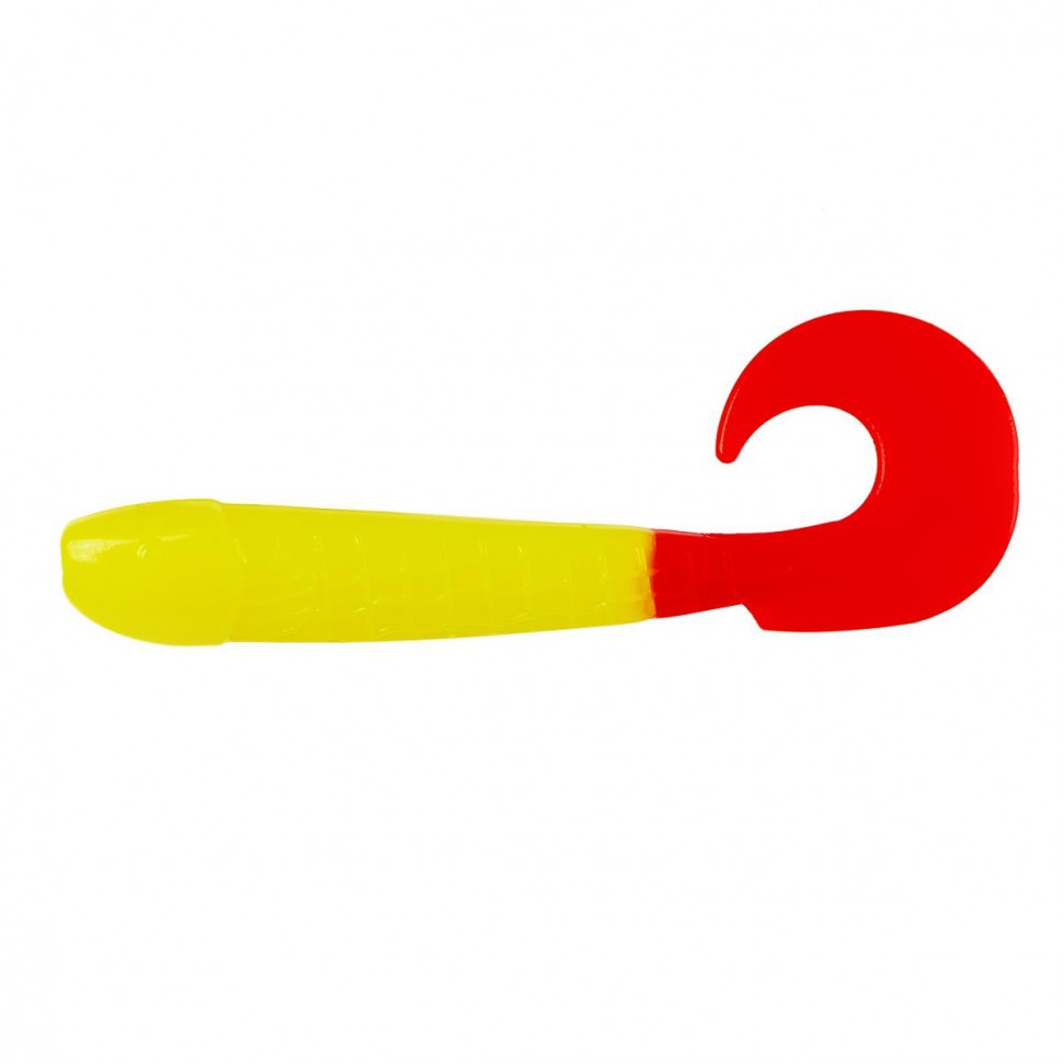 Твистер Helios Long Hybrid 3,55"/9,0 см, цвет Acid lemon & Red 7 шт HS-15-029 , 